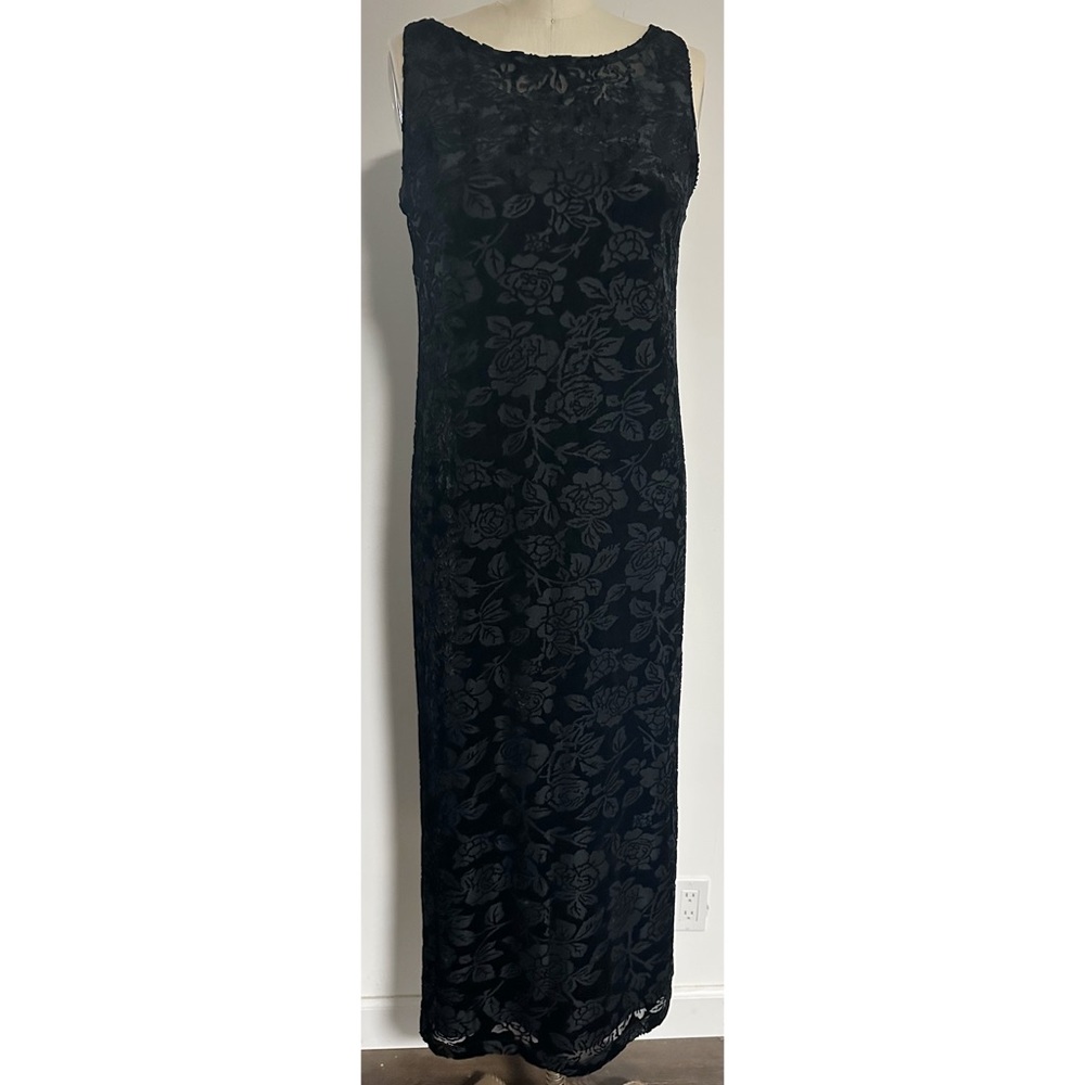 Carole Little Burn Out Velvet Slip Dress